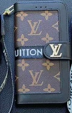 Lv Luxury Inspired Monogram Wallet Phone Case