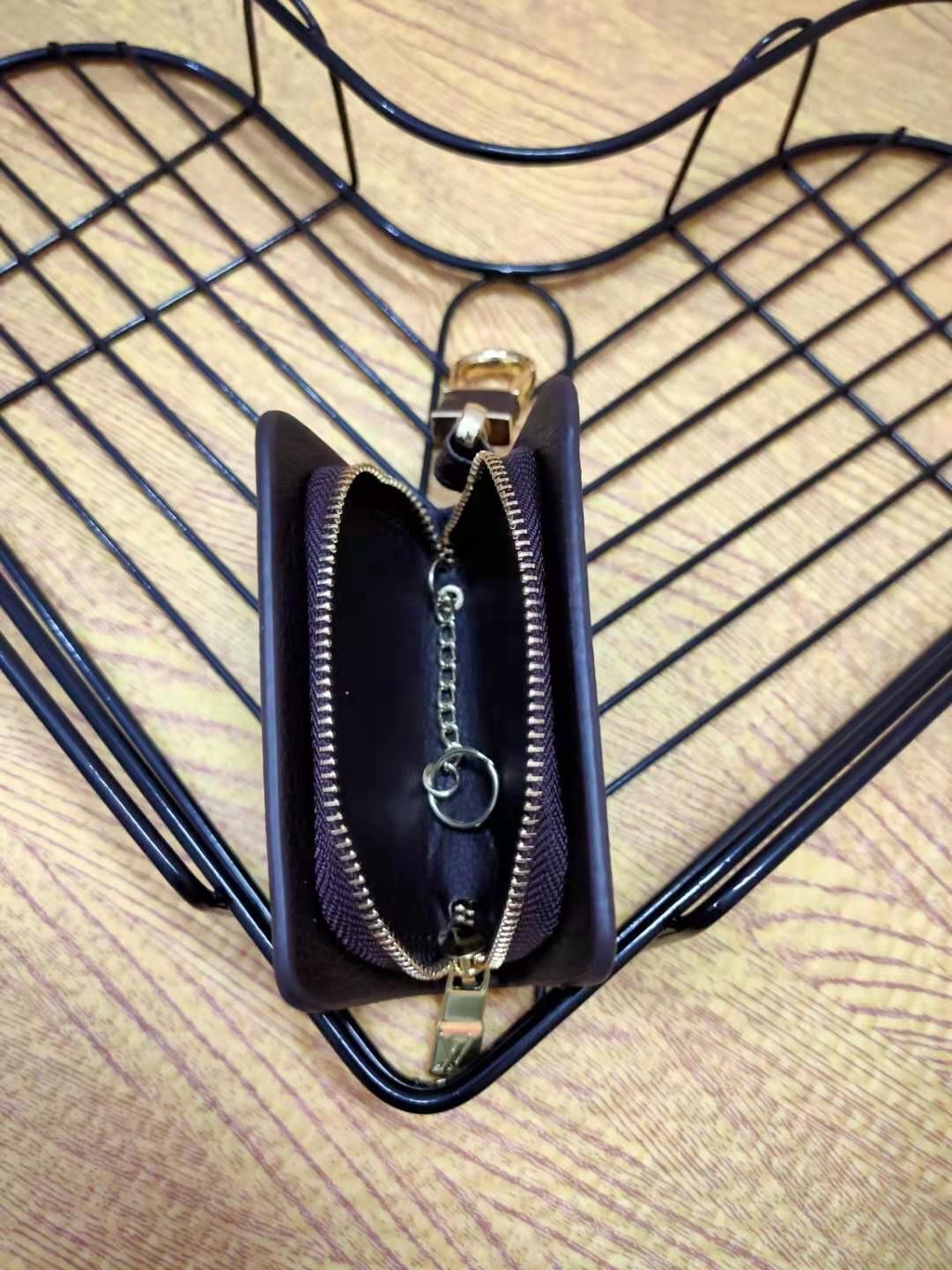 Lv Reverse Key Pouch with Gold-Tone Swivel Clasp