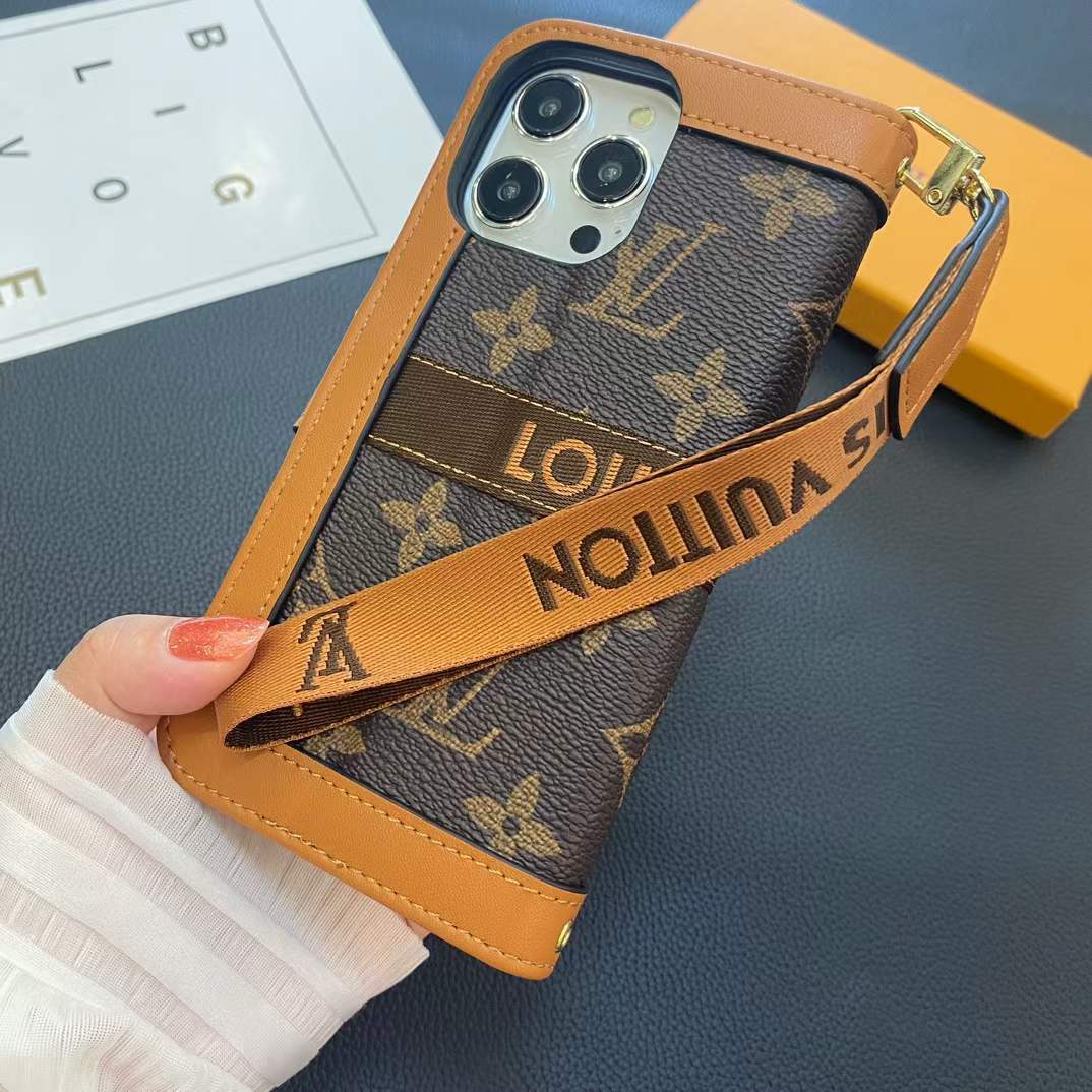 Lv Luxury Inspired Monogram Wallet Phone Case
