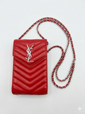 Monogram Quilted Leather Phone Holder - Matelassé Red