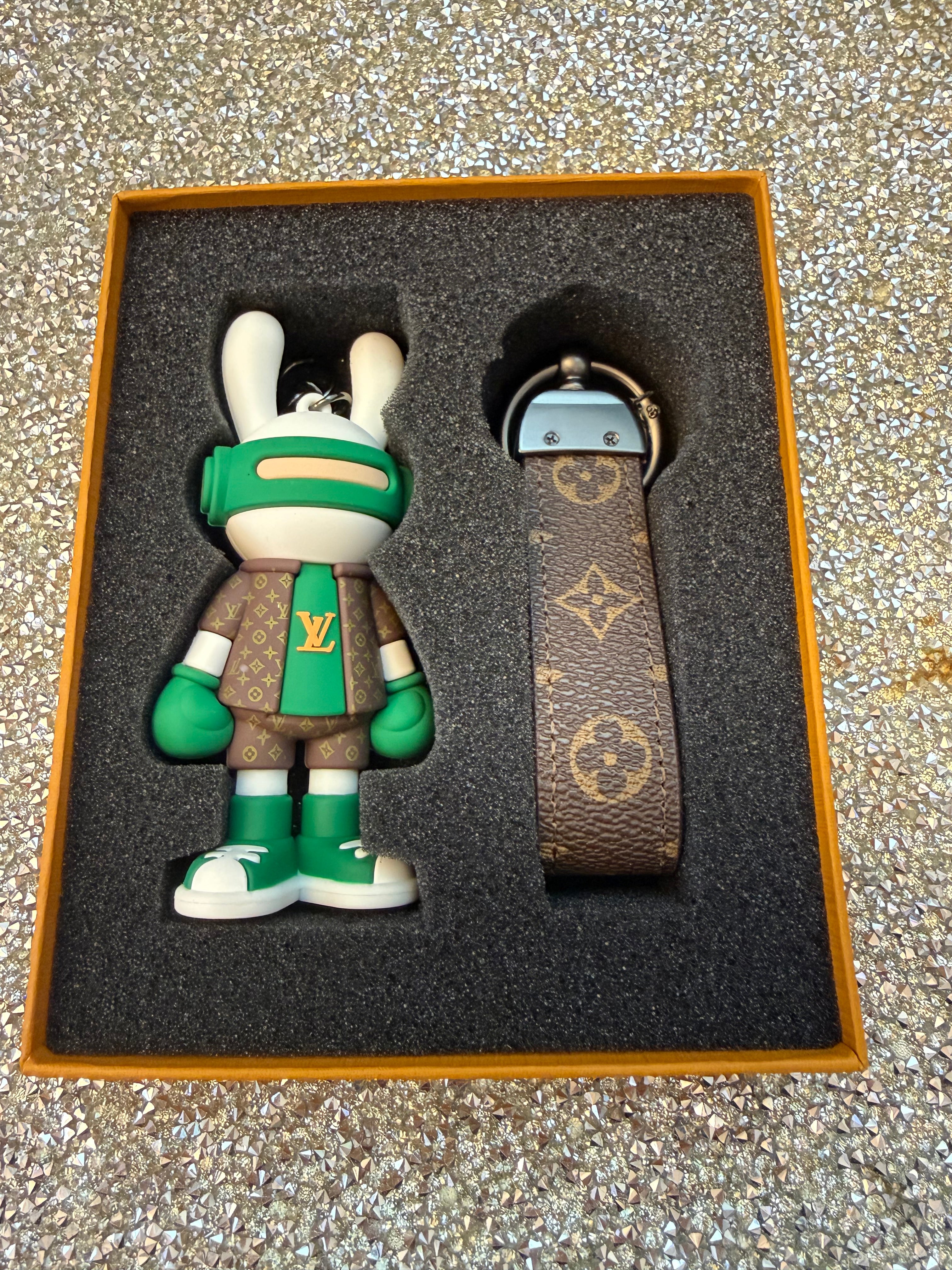 Designer-Inspired Mouse Icon Bag Charm & Keychain – Monogram Canvas