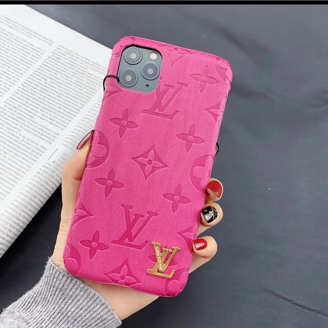 Sophisticated Chic – Embossed Monogram iPhone Case in Magenta
