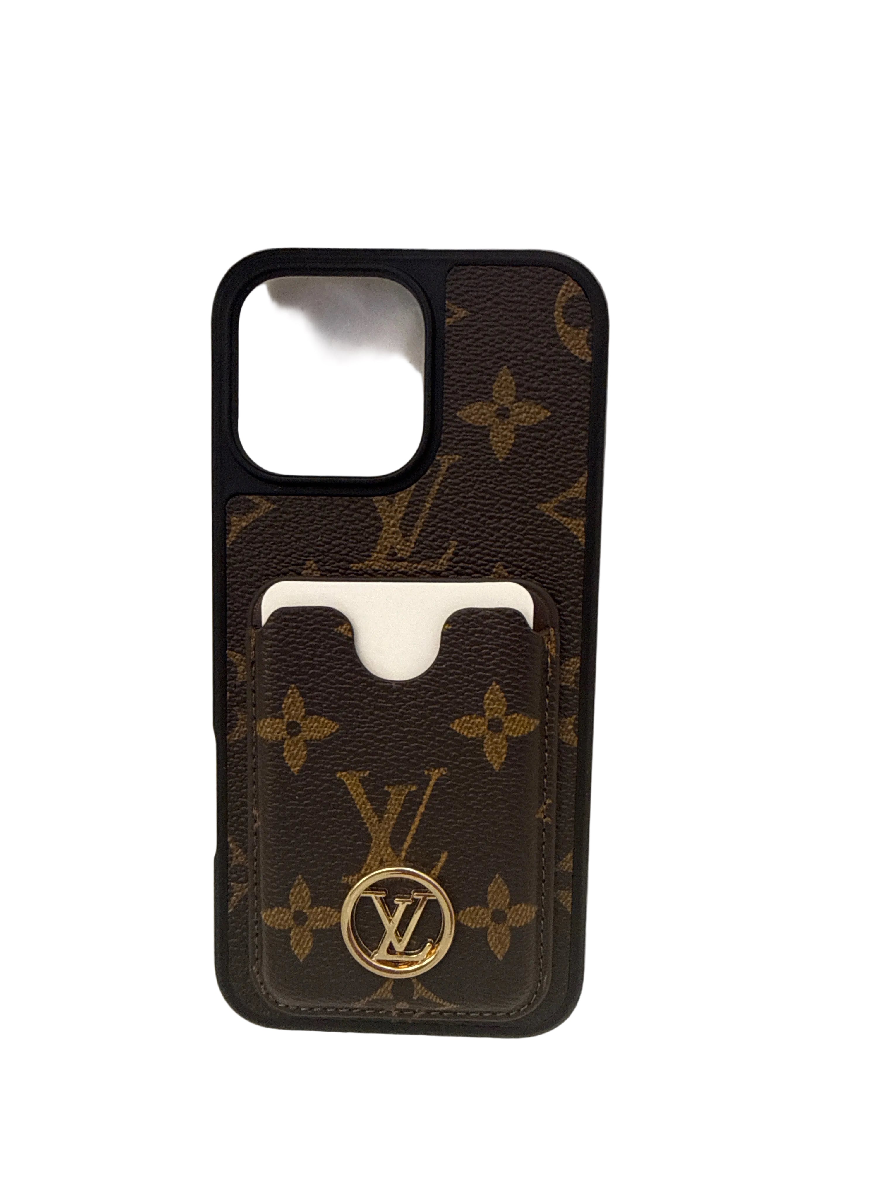 Monogram Glitter Case with Crystal Wristlet
