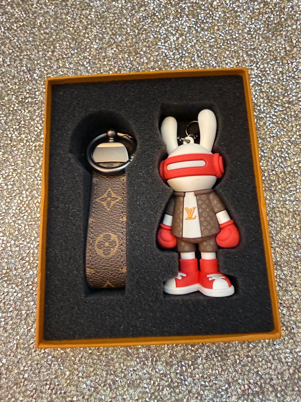Designer-Inspired Mouse Icon Bag Charm & Keychain – Monogram Canvas