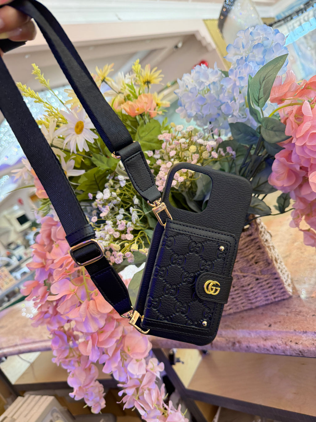 Gg Crossbody Wallet Case for iPhone 14 Pro Max ✨