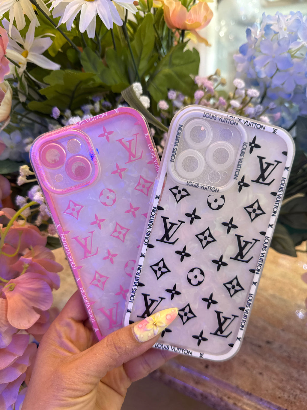 Lv Pink Pearlescent Monogram iPhone Case – Designer-Inspired Luxury Shell iPhone 13 case