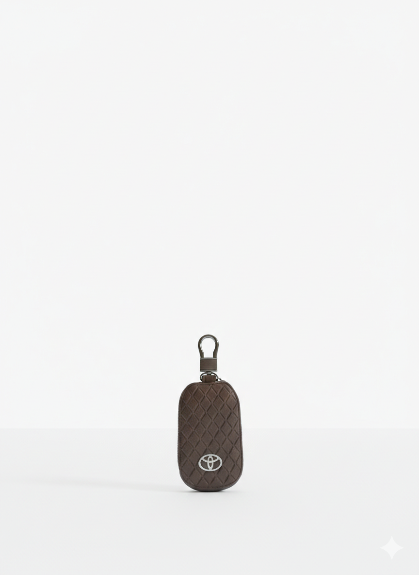 Premium Quilted Leather Toyota Key Fob Cover – Sleek Protection & Style