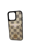 Luxury Inspired Checkered Card Holder Case