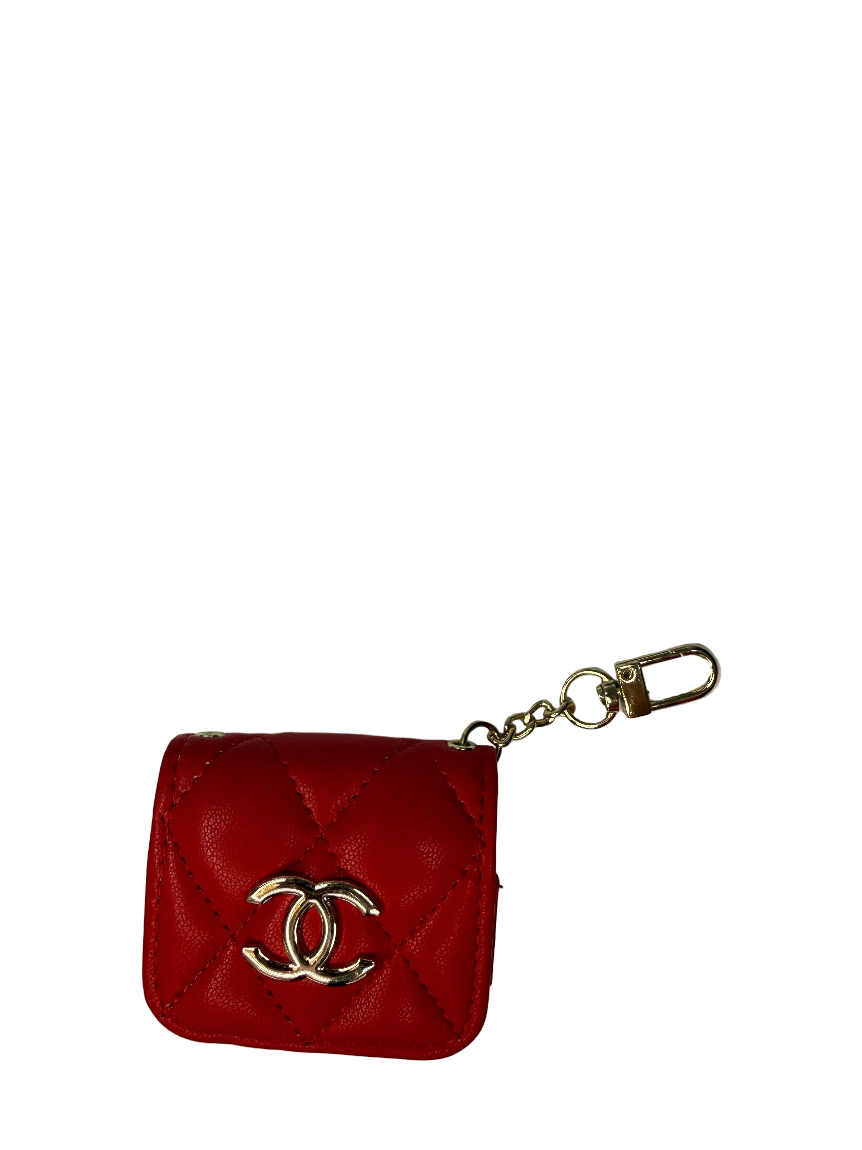 Cc Quilted Lambskin Micro Vanity Charm - Statement Red