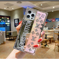 Lv Luxury Rhinestone Mirror & Pink Monogram Trunk Case for IPhone 13 pro max