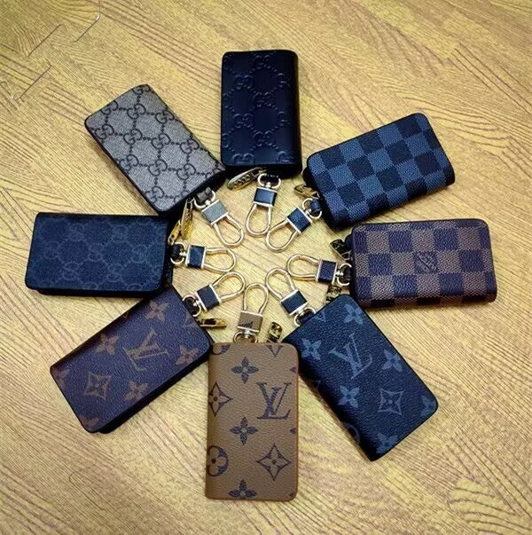 Lv Reverse Key Pouch with Gold-Tone Swivel Clasp