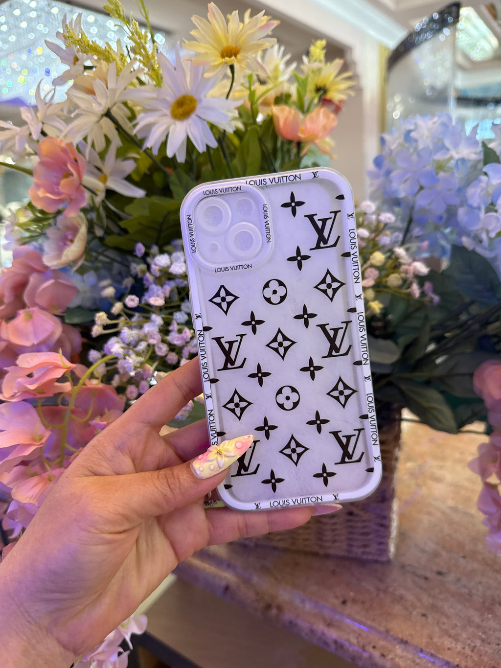 Lv Pink Pearlescent Monogram iPhone Case – Designer-Inspired Luxury Shell iPhone 13 case