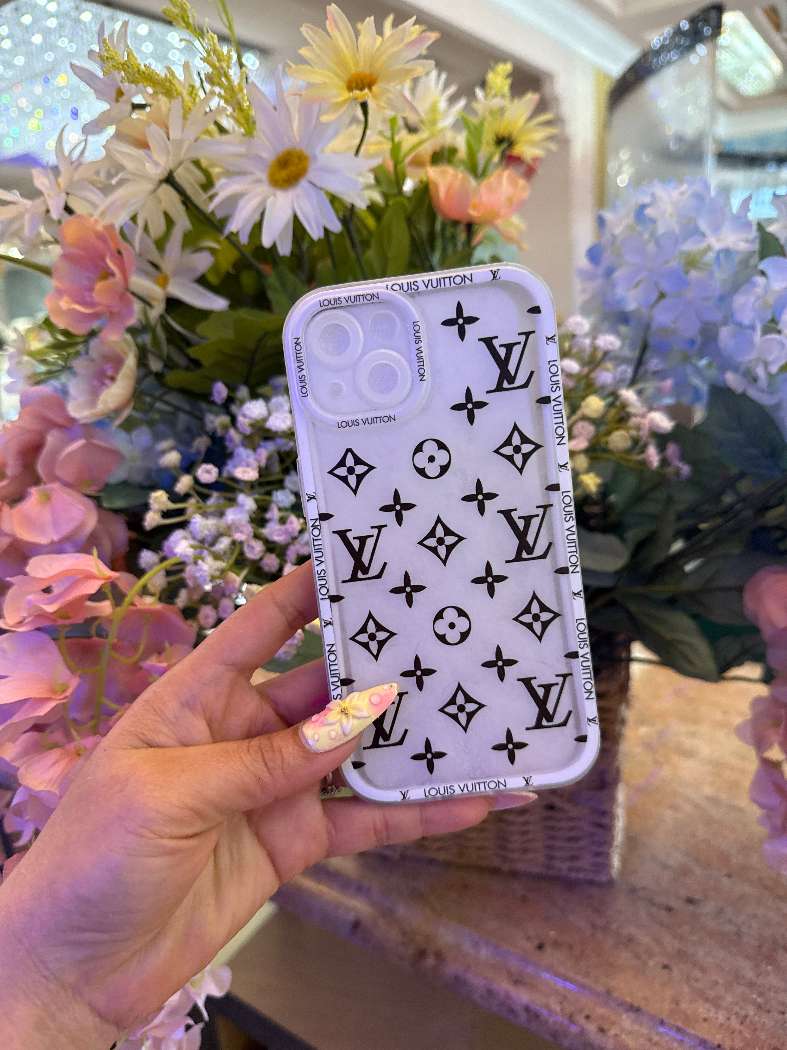 Lv Pink Pearlescent Monogram iPhone Case – Designer-Inspired Luxury Shell iPhone 13 case