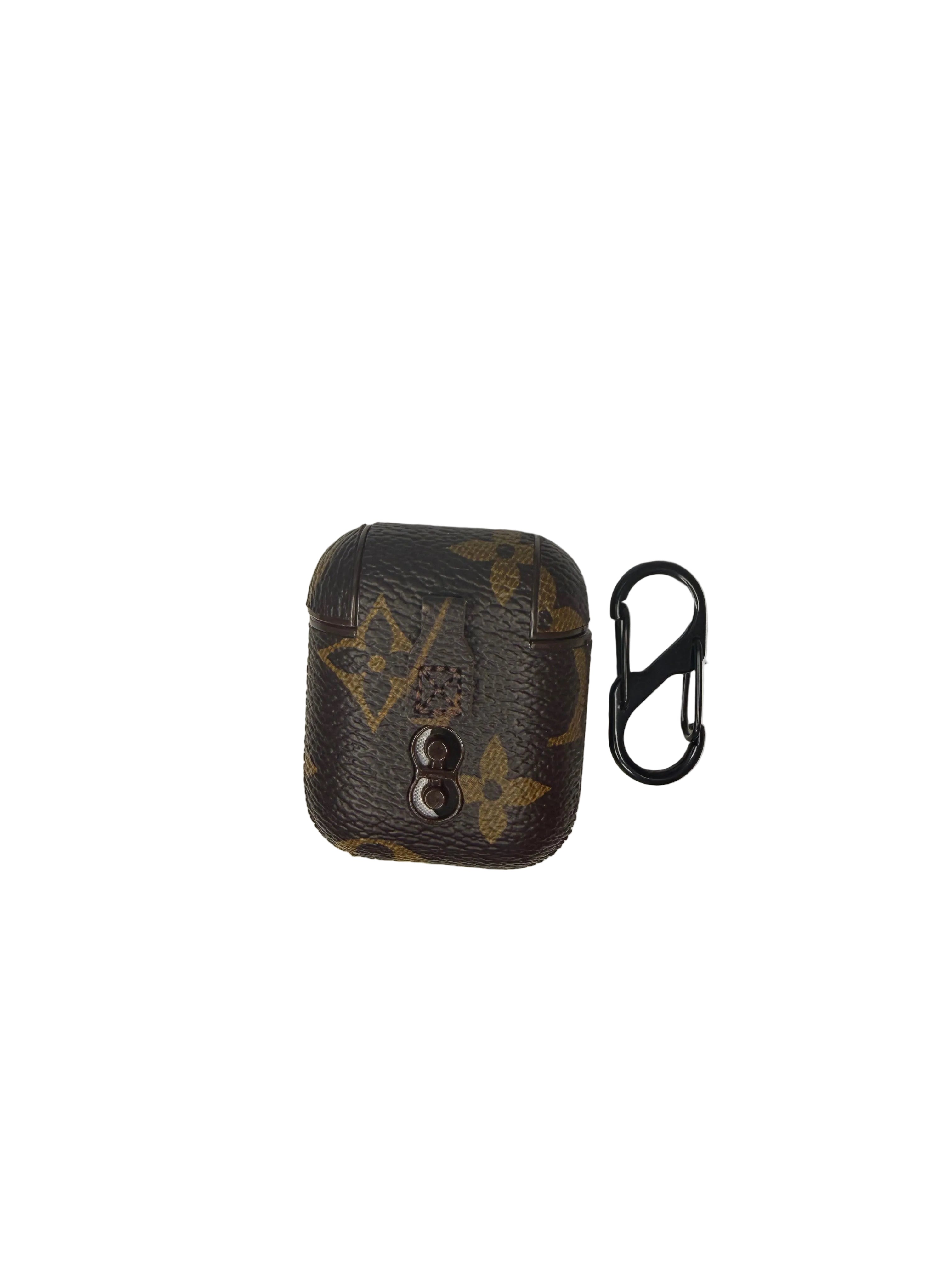 Iconic Monogram Leather AirPods  Case – Classic Brown ✨