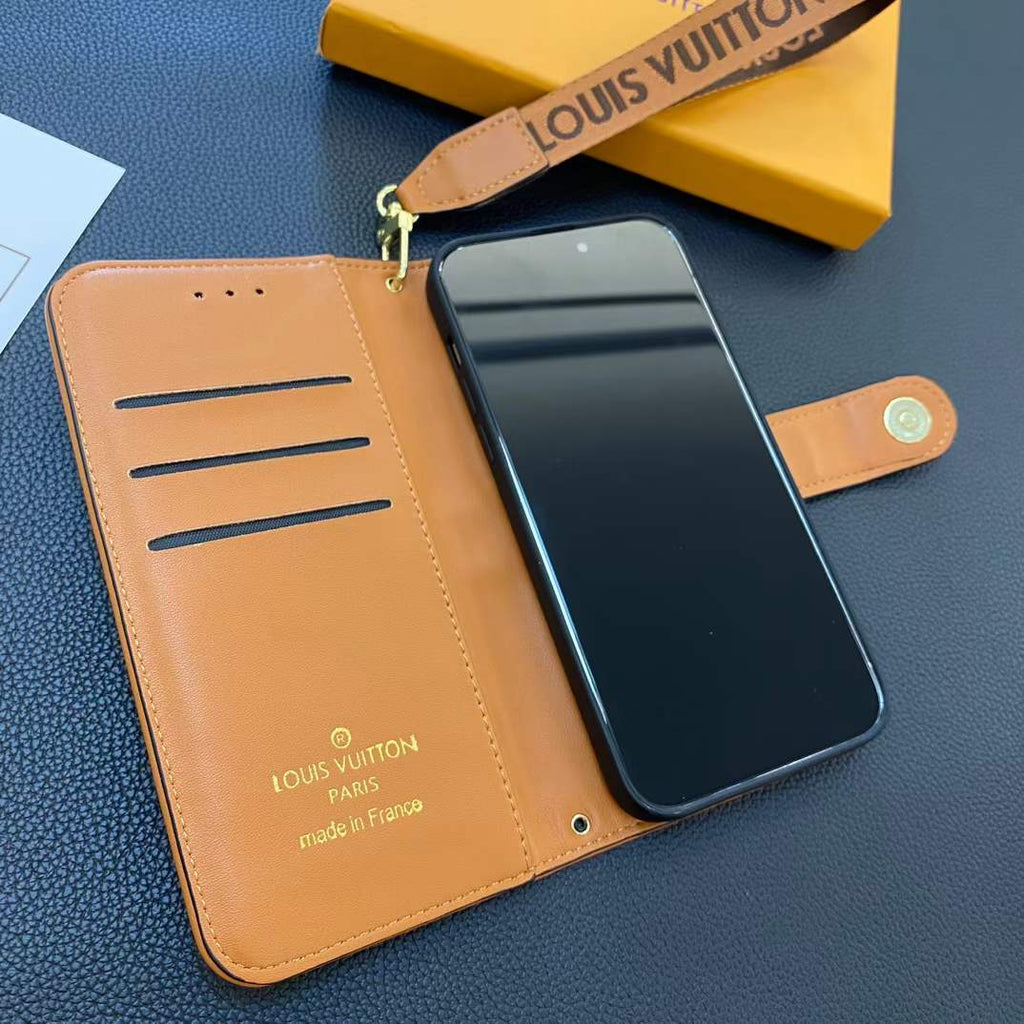 Lv Luxury Inspired Monogram Wallet Phone Case
