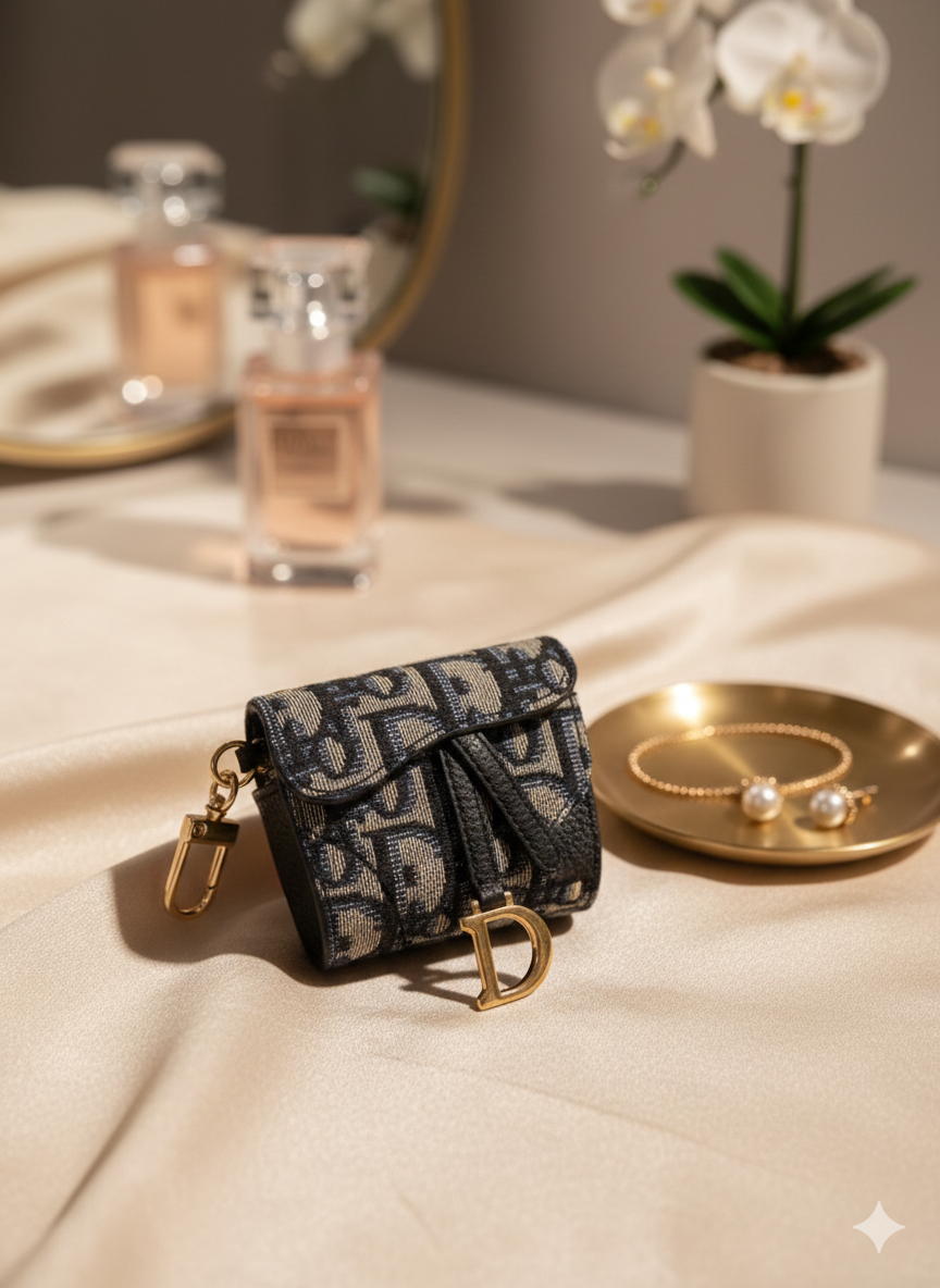 Dr  Oblique Saddle Case for AirPods Pro – Blue/Beige