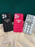 Milano Triangular Logo Quilted Puffer Case for iPhone 14