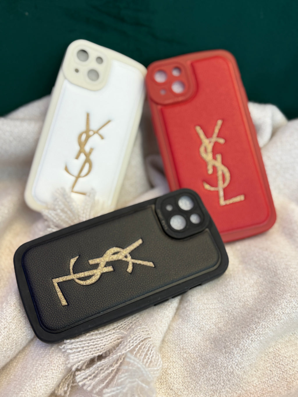 Elite Monogram Vegan Leather Case – Gold Emblem Series