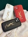 Elite Monogram Vegan Leather Case – Gold Emblem Series