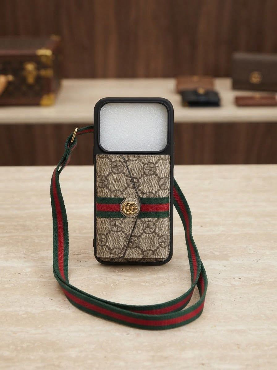 Gg  Crossbody & Web-Strap iPhone Case Collection for iPhone 16,17 pro max