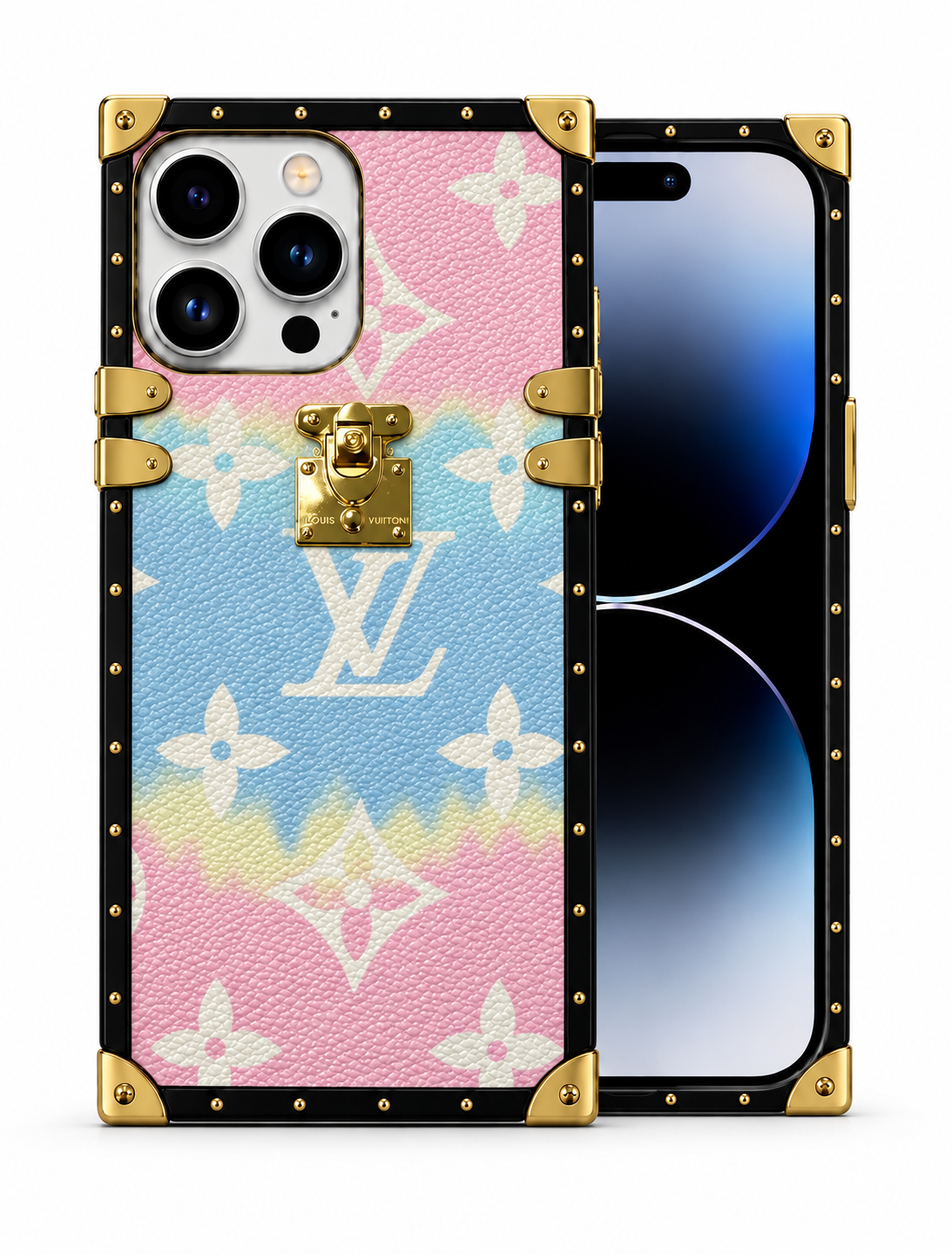 Pastel Pink and Blue Trunk-Style Phone Case for iPhone 12 cases