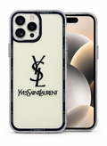 Ivory & Black Luxury-Style Phone Case for 13,12 pro max