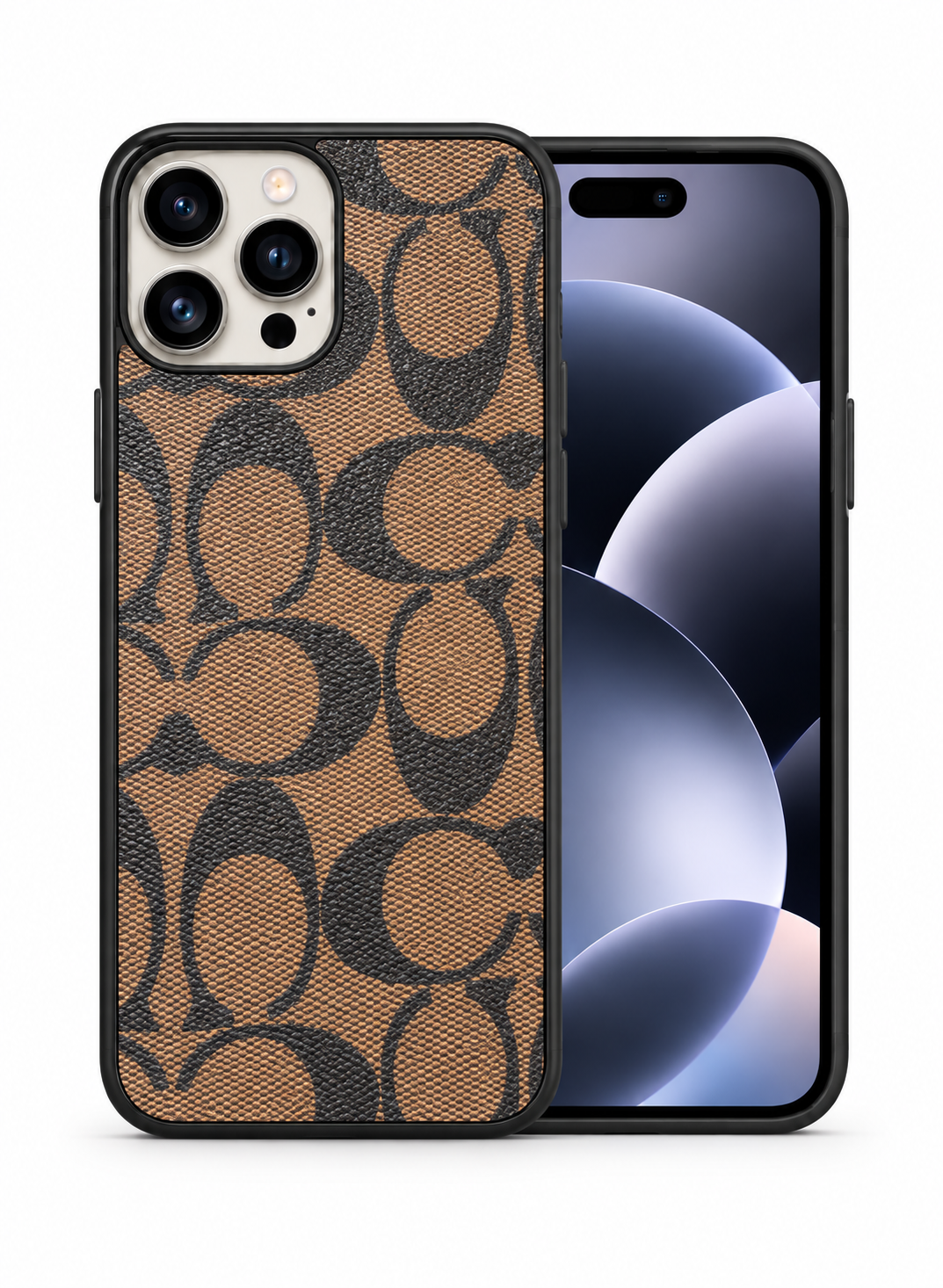 Classic Tan Monogram Textured Phone Case for 13,12 cases
