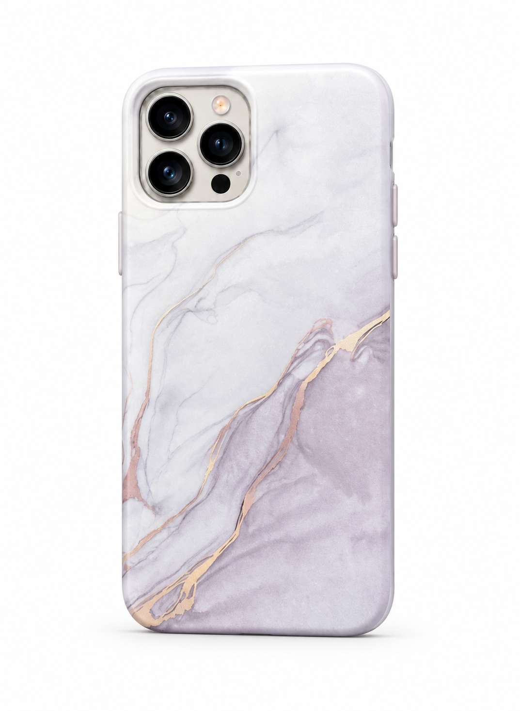 Pastel Lavender Marble Phone Case with Gold Veining for iPhone 12 cases