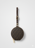 Michael Kors Inspired Signature Monogram Round Pouch – Dark Mocha