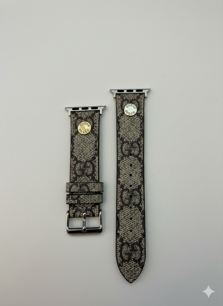 GG Premium Monogram Canvas Watch Band – Designer Style Strap for Apple Watch