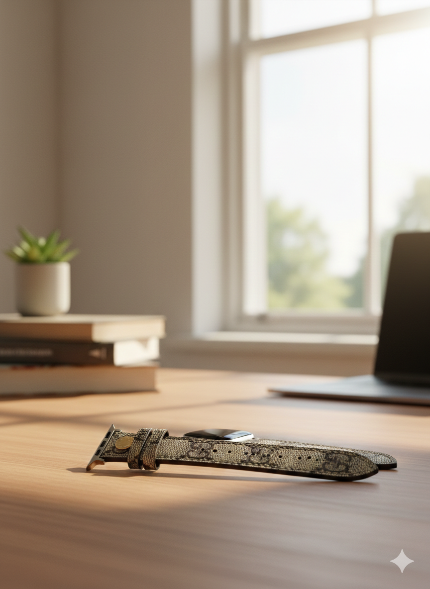 GG Premium Monogram Canvas Watch Band – Designer Style Strap for Apple Watch