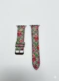 GG Luxury Floral Monogram Apple Watch Band – Pink Rose & Canvas Designer Strap
