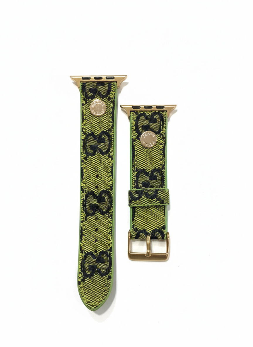 GG Electric Lime Monogram Watch Band – Bold Designer Style for Apple Watch
