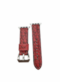 Dior Crimson Oblique Designer Watch Band – Bold Red Monogram Strap with Contrast Stitching
