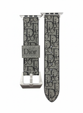 Diorr Monogram Print Canvas Watch Band | Elegant Grey & Navy Strap for Apple Watch