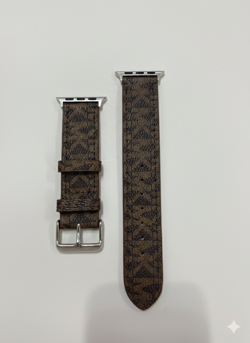 Mk Signature Monogram Slim Strap for Apple Watch – Classic Brown