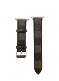 Lv Premium Damier-Style Checkered Watch Band – Coffee & Ebony