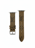 Lv Vintage Monogram Pebbled Leather Watch Band – Camel & Sand