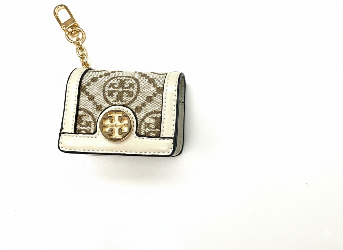 Tory Burch Signature Monogram Micro Bag Charm and AirPod
