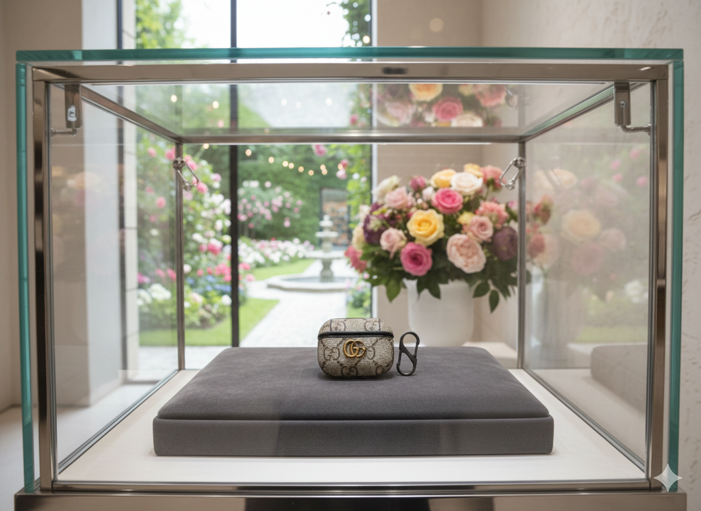 Gg Luxury Designer Inspired AirPods Pro Case - Monogram Canvas with Gold Hardware