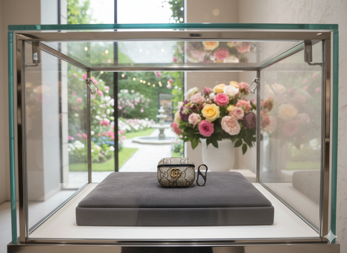 Gg Luxury Designer Inspired AirPods Pro Case - Monogram Canvas with Gold Hardware