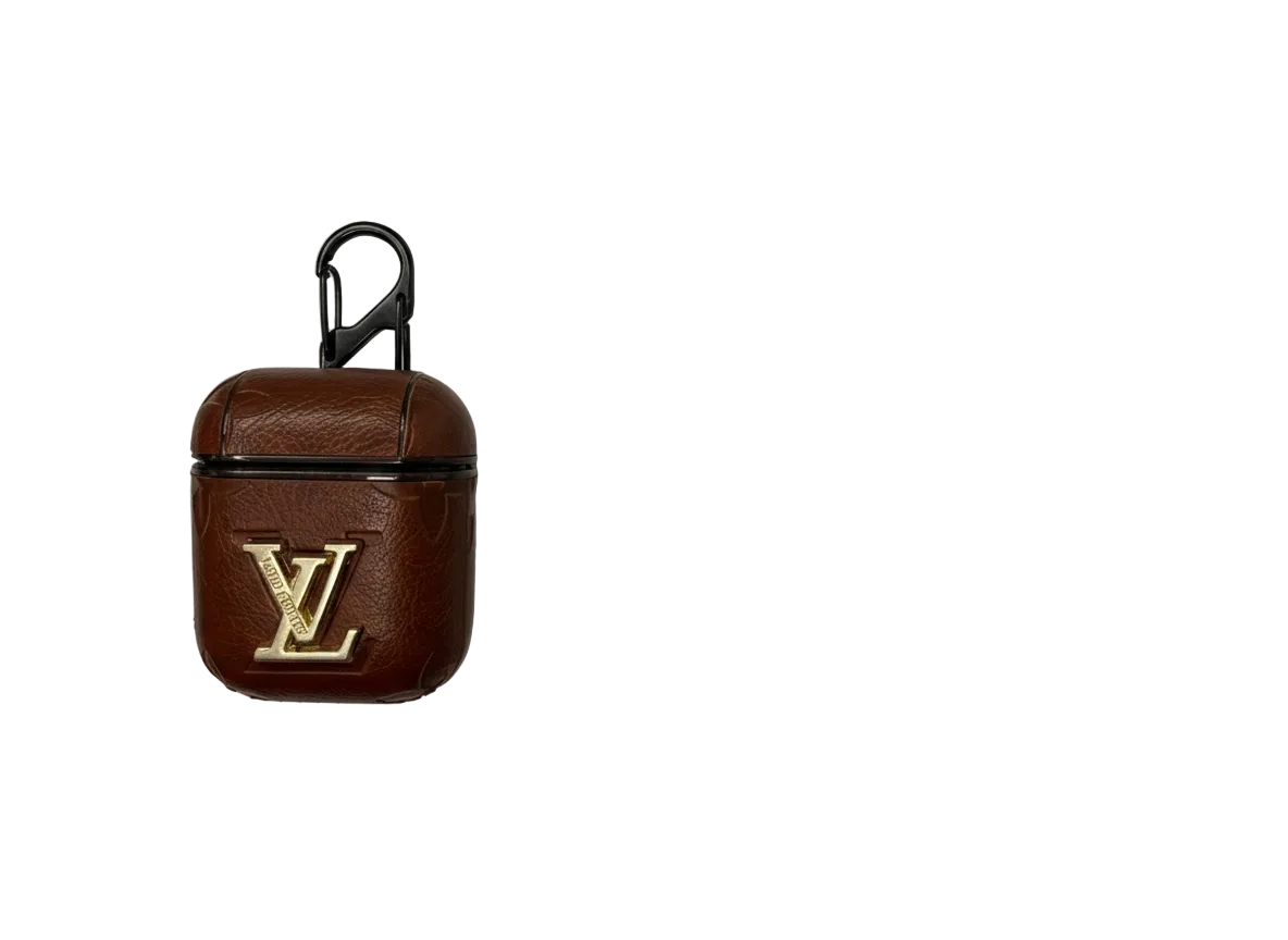 Lv Luxury Embossed Leather AirPods Pro Case – Classic Cognac
