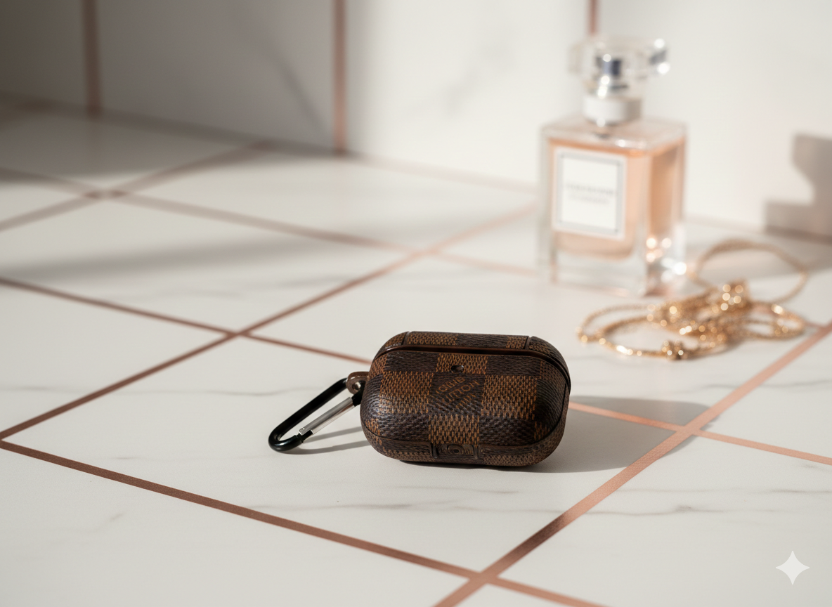 Lv Classic Ebony & Chocolate Checkered AirPods Pro Case