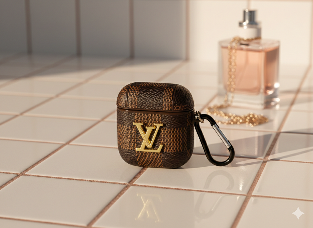 Lv Classic Ebony & Chocolate Checkered AirPods Pro Case