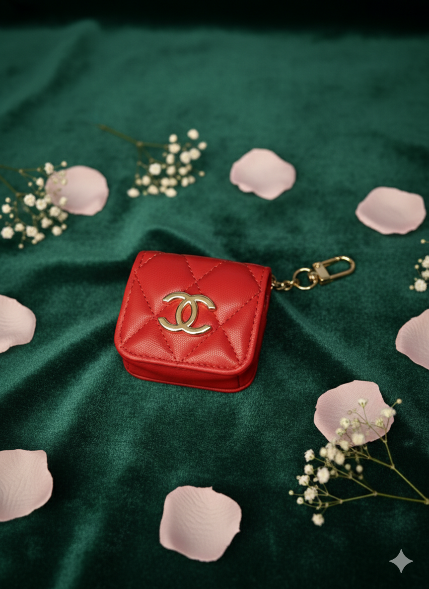 Cc Quilted Lambskin Micro Vanity Charm - Statement Red