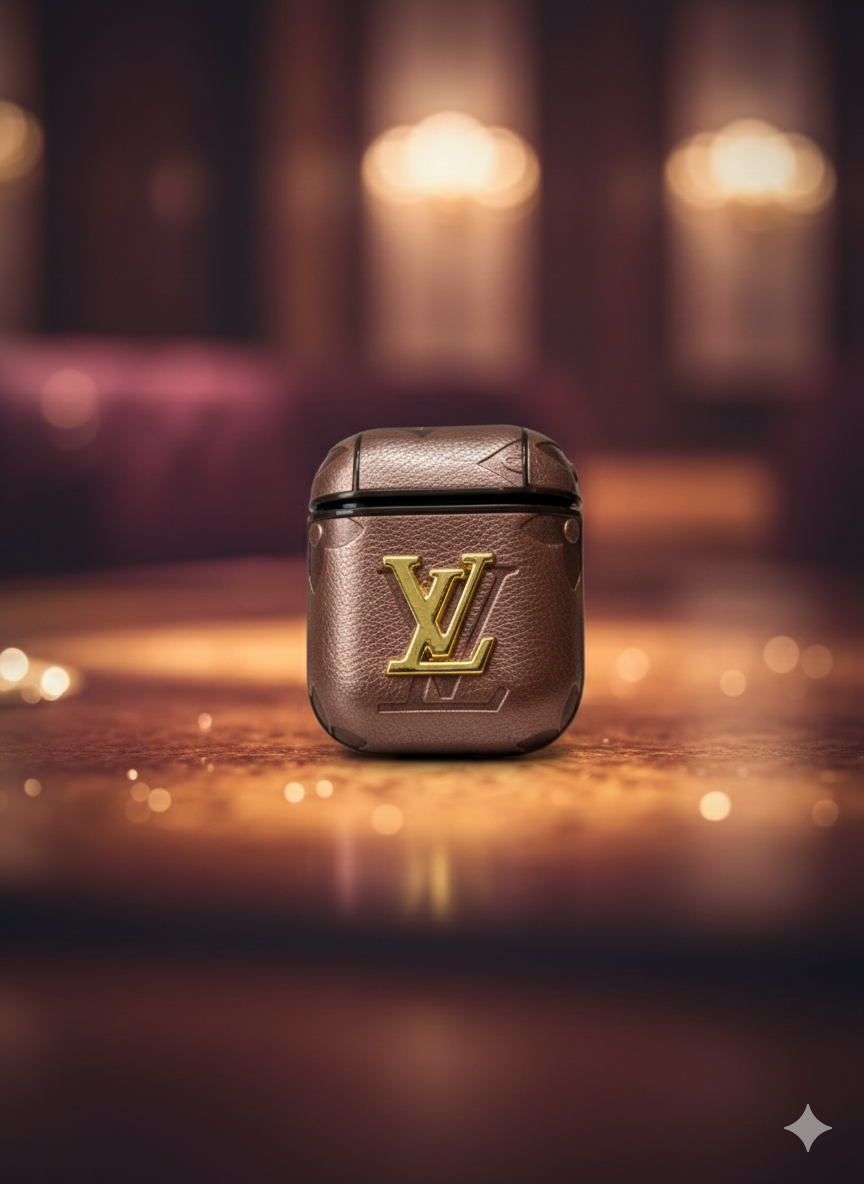 Elevate Your Tech | Premium Leather LV-Inspired Case for AirPods