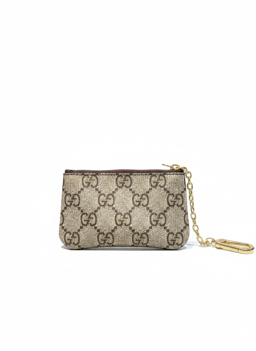 GG Supreme Key Pouch with Gold-Tone Chain