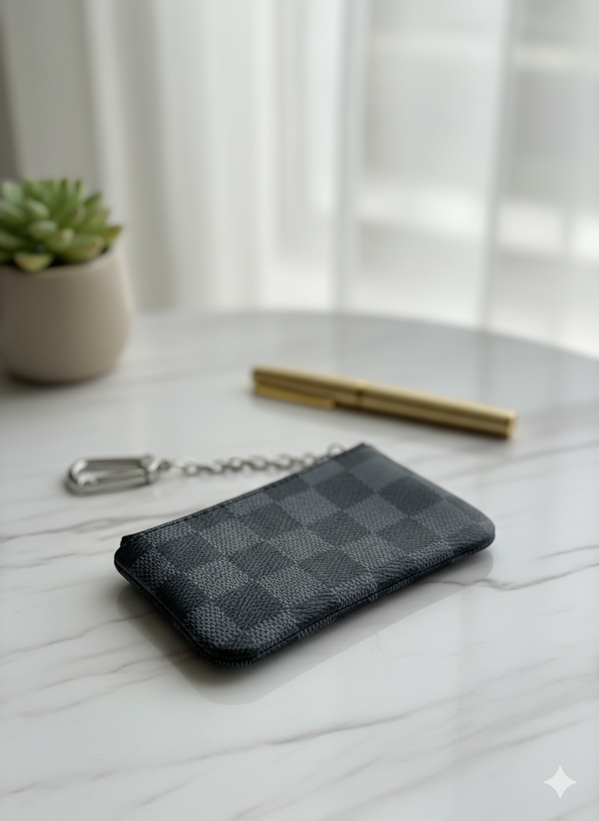 GG Supreme Key Pouch with Gold-Tone Chain