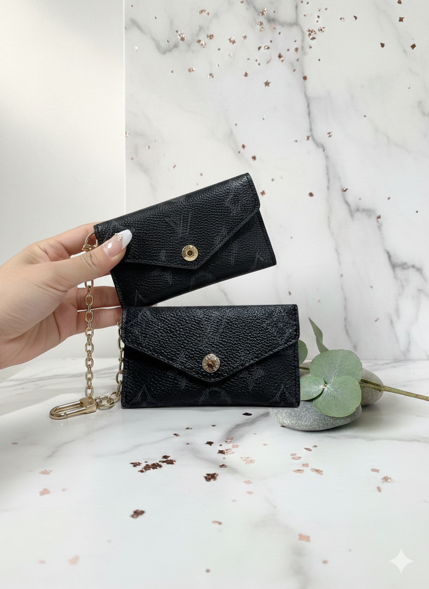 Lv Recto Verso Inspired Damier Ebene Card Holder & Key Pouch