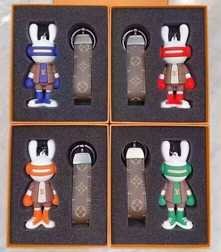 Designer-Inspired Mouse Icon Bag Charm & Keychain – Monogram Canvas